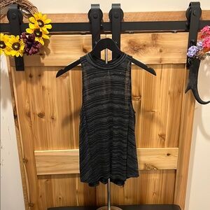 Express Black and Gray Striped Tank Top